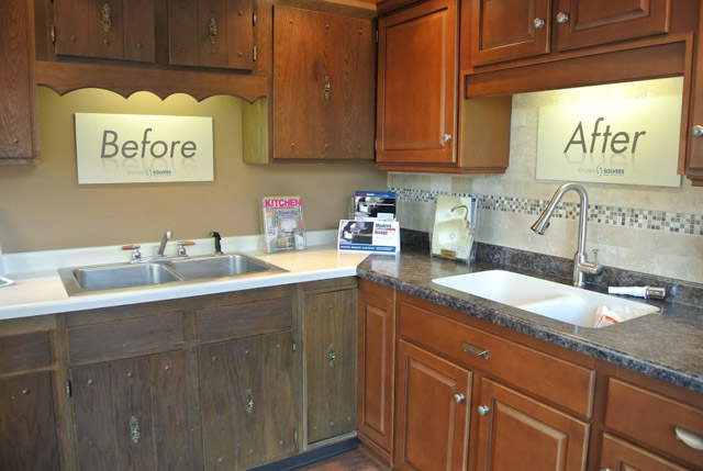 DIY Kitchen Cabinet Refacing Before and After